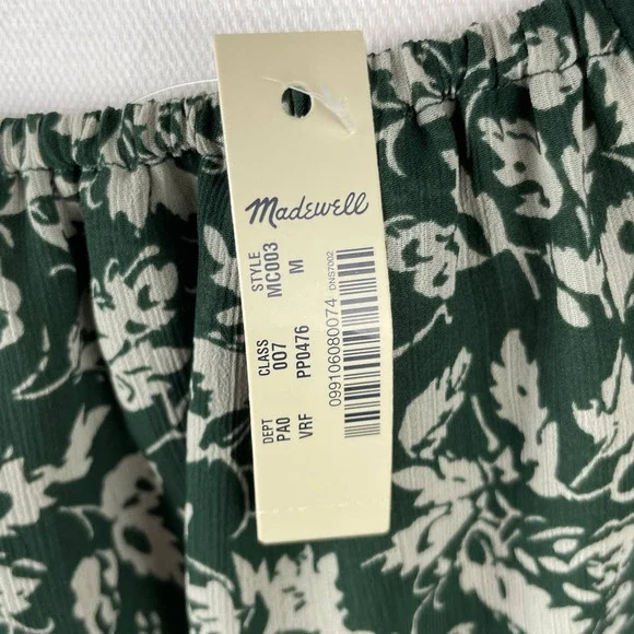 Madewell Floral Georgette Top in Forest Leaves - Picture 12 of 14